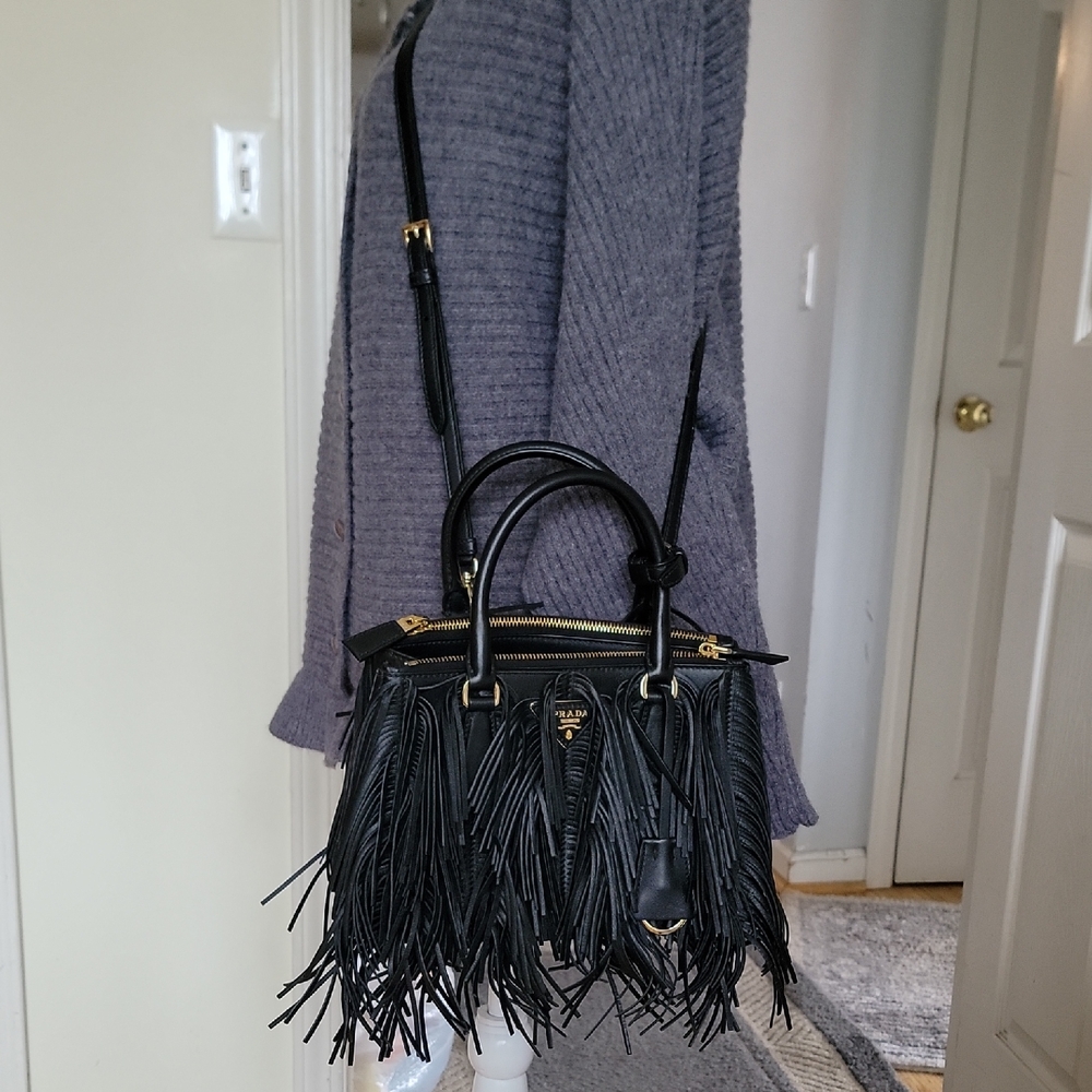 Prada Galleria Fringe Handbag on Website Now